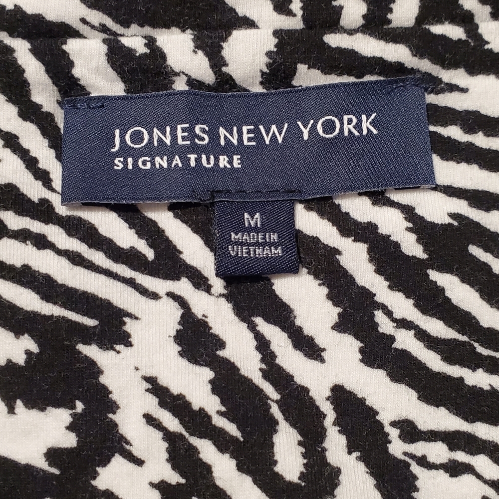 Jones New York Stretch Zebra Print Top Size M - Picture 3 of 5